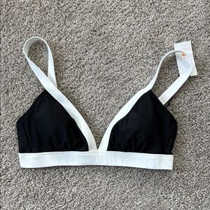 Shade & Shore Black and White Bikini Top